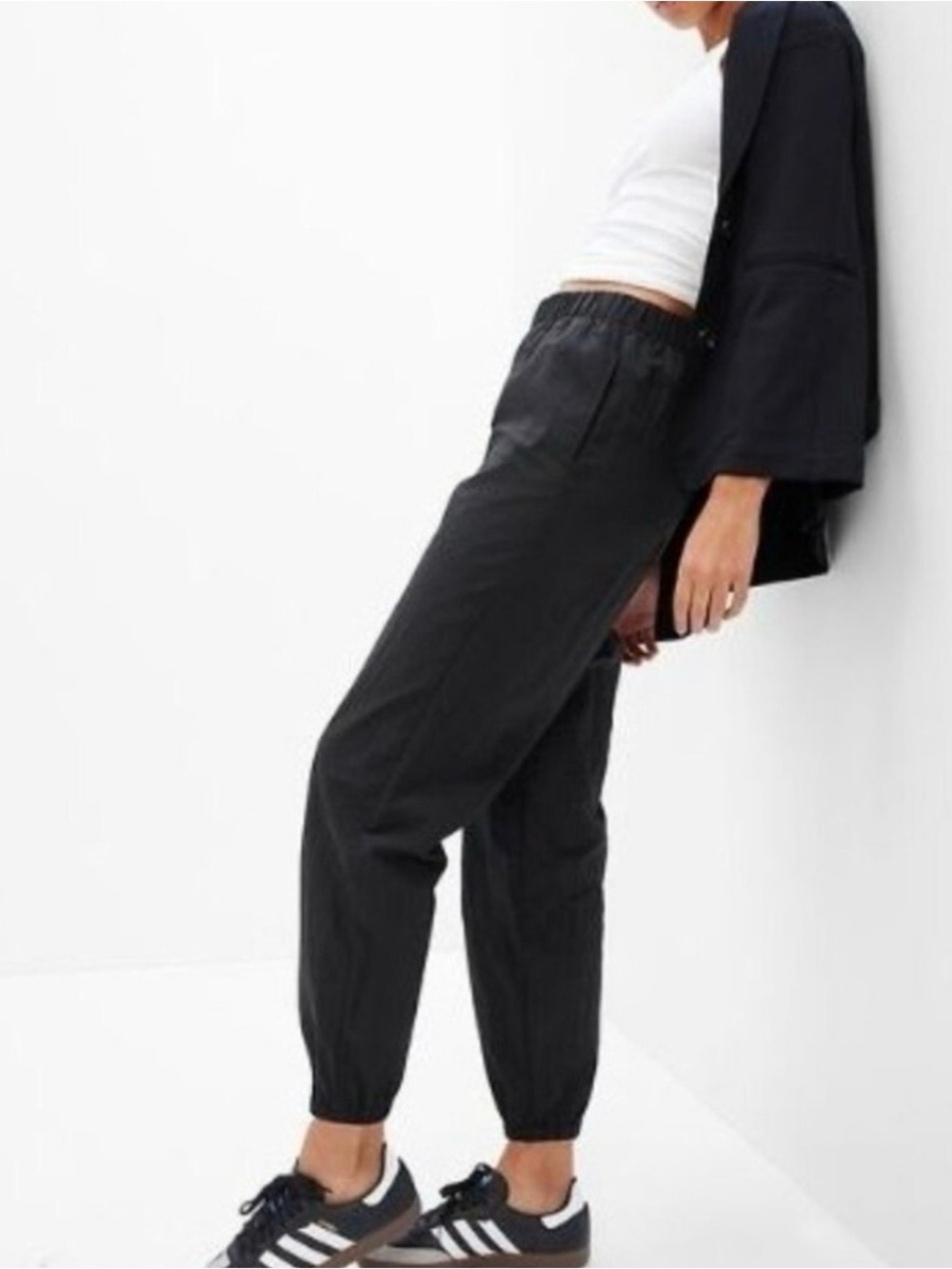 GAP Black Elastic Waist Track Joggers